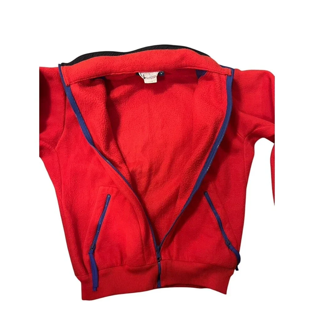 Vtg 80s‎ Columbia Sportswear Fleece Full Zip Jacket Red Men’s Sz Med USA